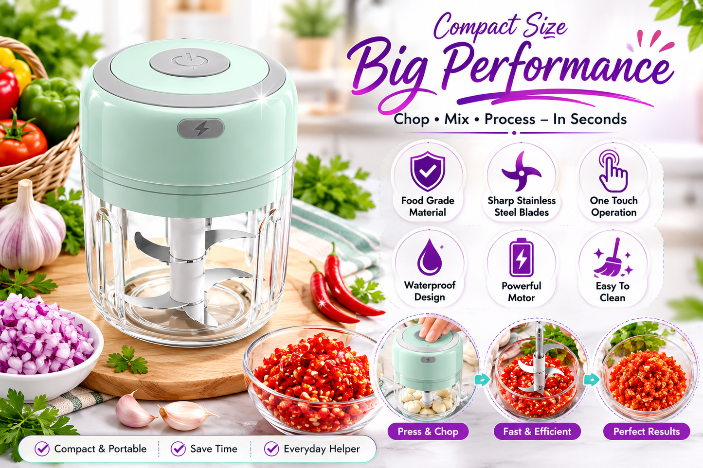 Wireless Electric Mini Food Chopper